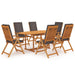 Set mobilier de grădină cu perne gri, 7 piese, lemn masiv tec - WALTI WALTI