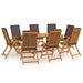 Set mobilier de grădină cu perne gri, 9 piese, lemn masiv tec - WALTI WALTI