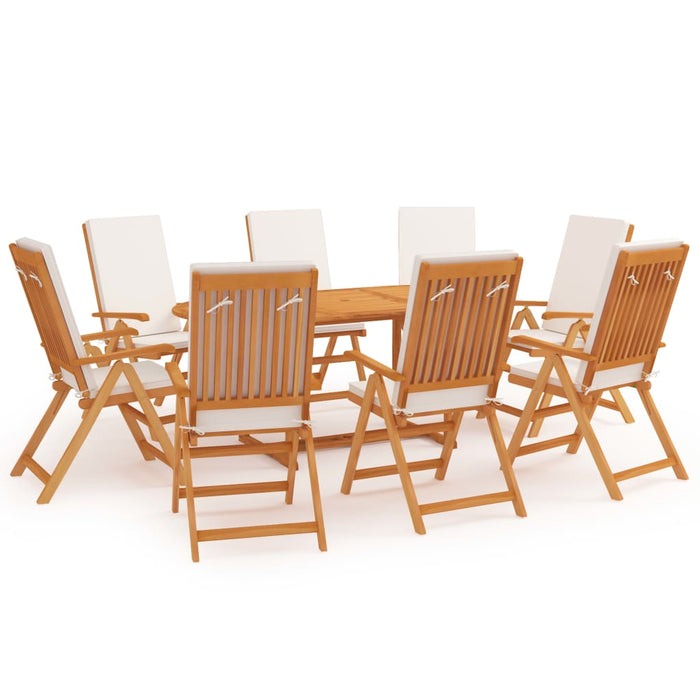 Set mobilier de grădină cu perne, 9 piese, lemn masiv tec - WALTI WALTI