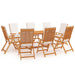 Set mobilier de grădină cu perne, 9 piese, lemn masiv tec - WALTI WALTI