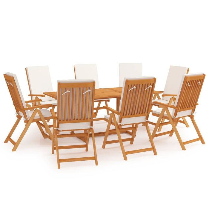 Set mobilier de grădină cu perne, 9 piese, lemn masiv tec WALTI
