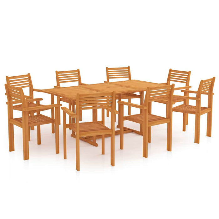 Set mobilier de grădină, 9 piese, lemn masiv de tec WALTI