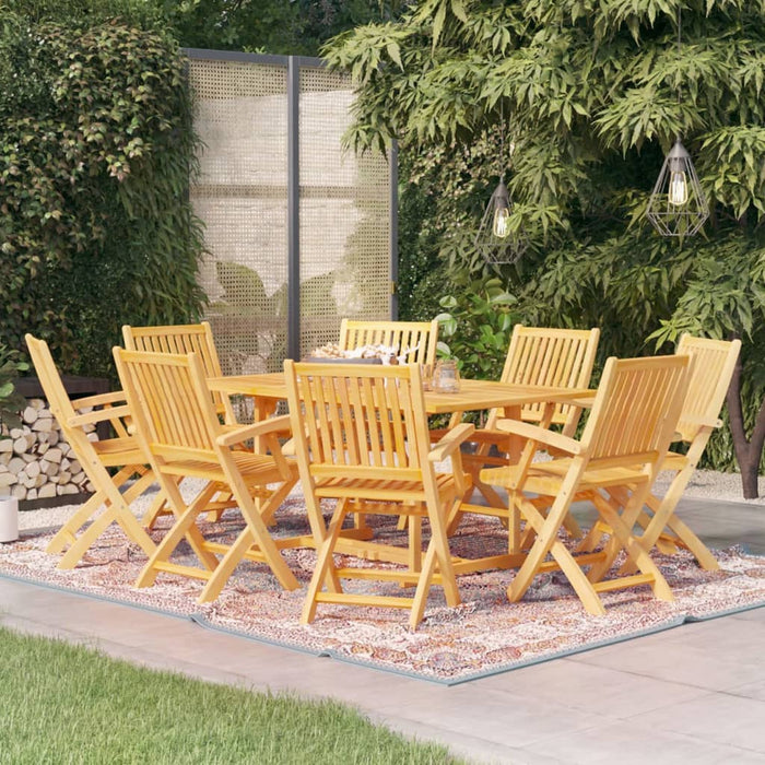 Set mobilier de grădină, 9 piese, lemn masiv de tec WALTI