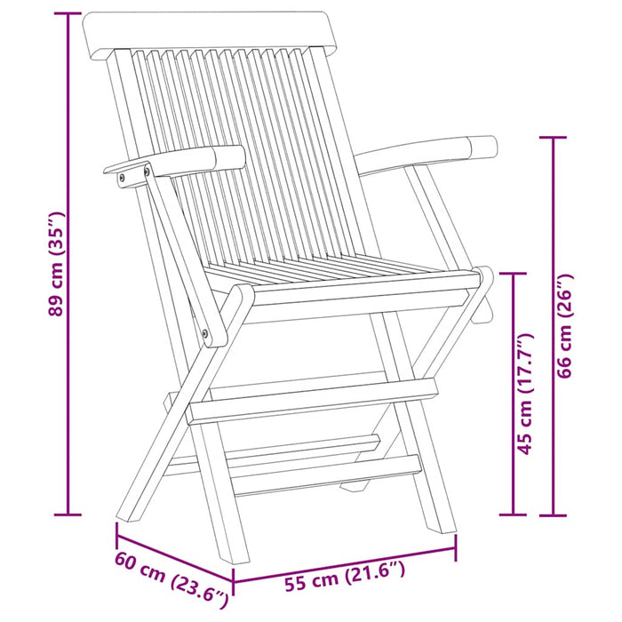 Set mobilier de grădină, 5 piese, lemn masiv de tec WALTI