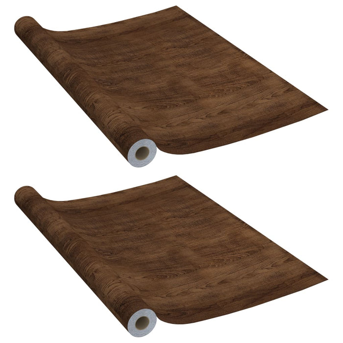 Folii mobilier autoadezive, 2 buc. stejar închis, 500x90 cm PVC - WALTI WALTI