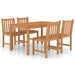 Set de mobilier de grădină cu 5 piese, 140x80 cm, lemn masiv de tec - WALTI WALTI