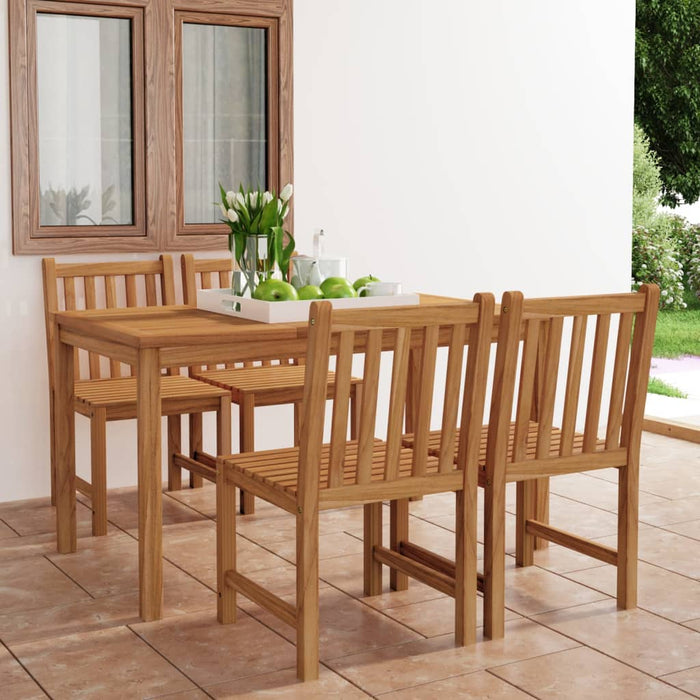 Set de mobilier de grădină cu 5 piese, 140x80 cm, lemn masiv de tec - WALTI WALTI