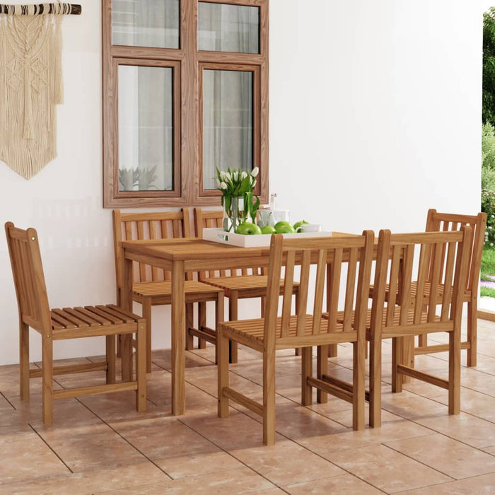 Set de mobilier de grădină cu 7 piese, 140x80 cm, lemn masiv de tec - WALTI WALTI