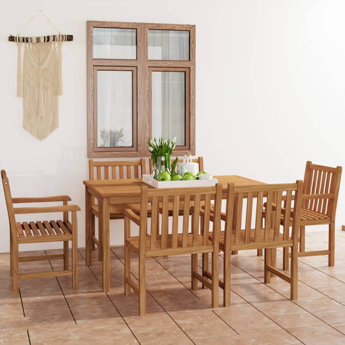 Set de mobilier de grădină cu 7 piese, 150x90 cm, lemn masiv de tec - WALTI WALTI