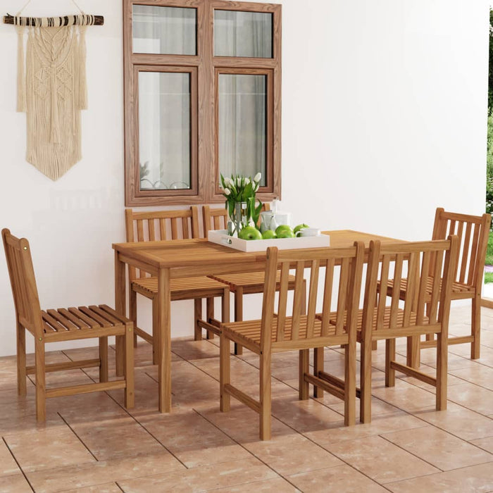 Set de mobilier de grădină cu 7 piese, 160x80 cm, lemn masiv de tec WALTI