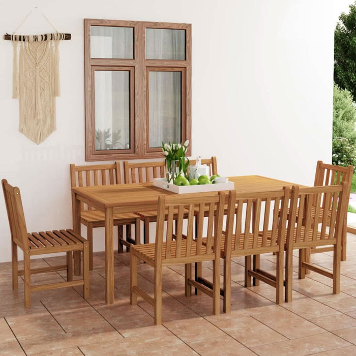 Set mobilier de grădină, 9 piese, lemn masiv de tec - WALTI WALTI
