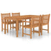 Set de mobilier de grădină cu 5 piese, 180x90 cm, lemn masiv de tec - WALTI WALTI