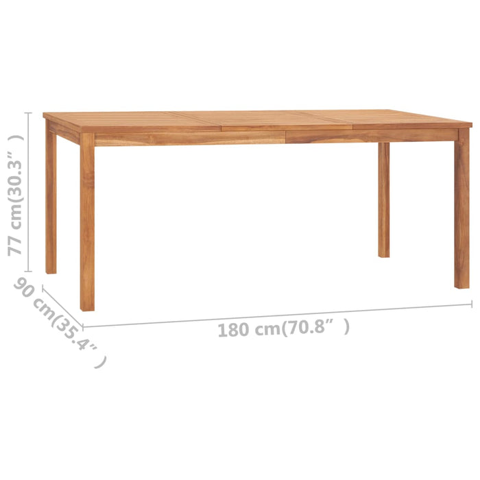 Set de mobilier de grădină cu 7 piese, 180x90 cm, lemn masiv de tec - WALTI WALTI