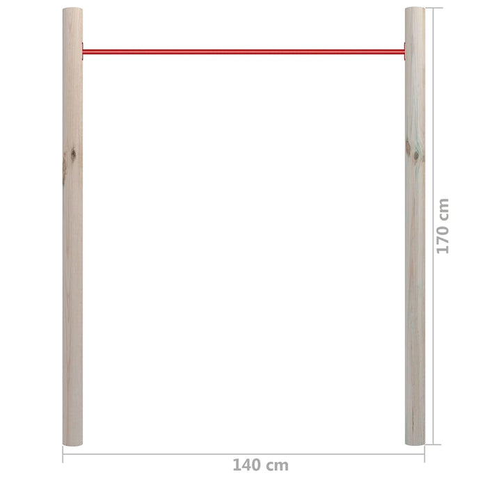 Bară de gimnastică de grădină, 140x170 cm, lemn pin tratat&oțel WALTI