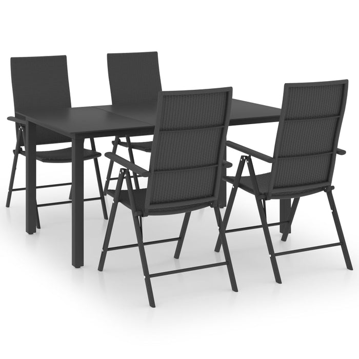 Set mobilier de grădină, 5 piese, negru WALTI