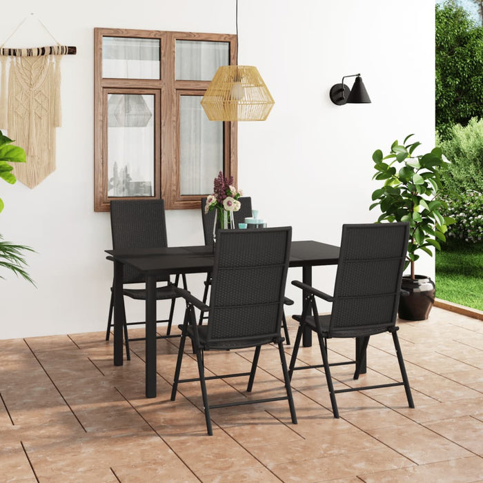 Set mobilier de grădină, 5 piese, negru WALTI