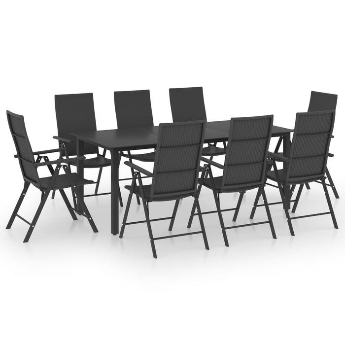 Set mobilier de grădină, 9 piese, negru - WALTI WALTI