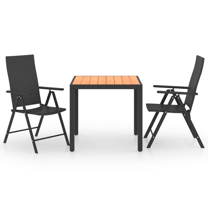 Set mobilier de grădină, 3 piese, negru și maro - WALTI WALTI