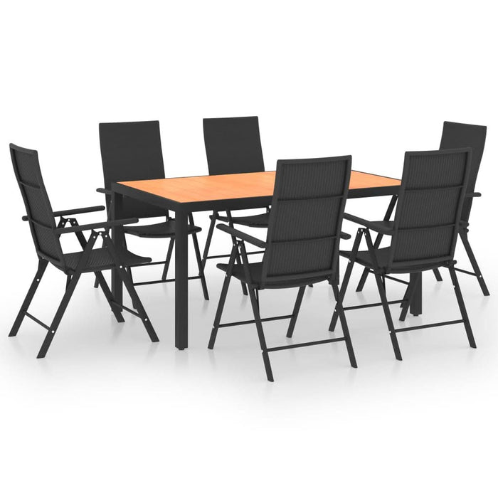 Set mobilier de grădină, 7 piese, negru și maro - WALTI WALTI