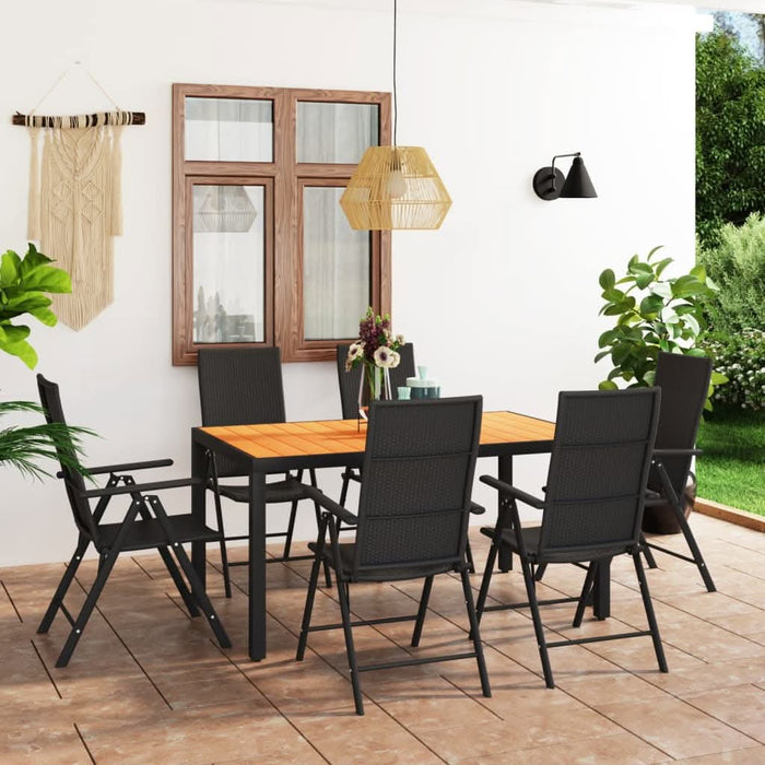 Set mobilier de grădină, 7 piese, negru și maro - WALTI WALTI