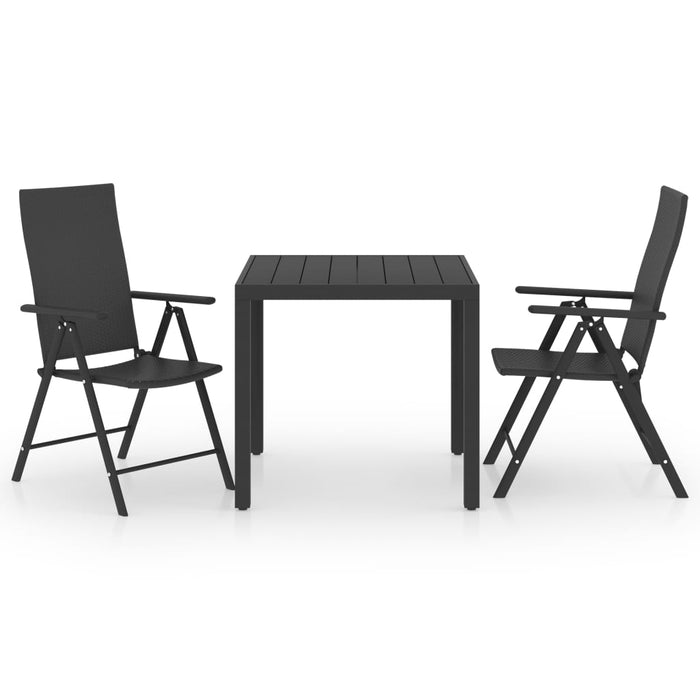 Set mobilier de grădină, 3 piese, negru - WALTI WALTI