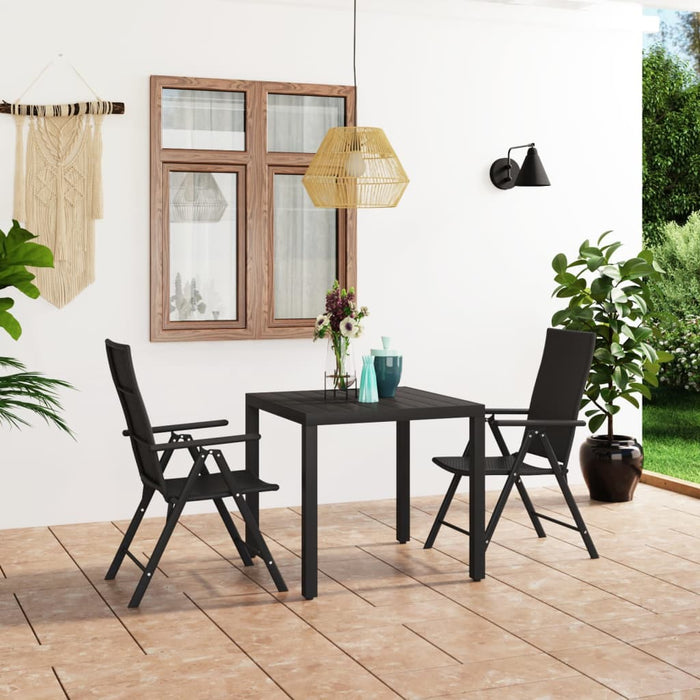Set mobilier de grădină, 3 piese, negru - WALTI WALTI