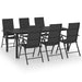 Set mobilier de grădină, 7 piese, negru - WALTI WALTI