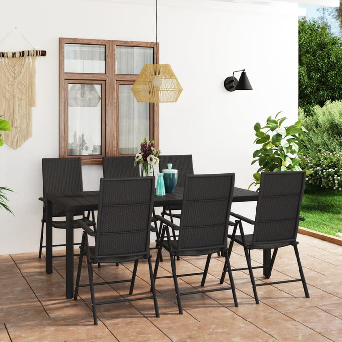 Set mobilier de grădină, 7 piese, negru - WALTI WALTI