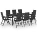Set mobilier de grădină, 9 piese, negru - WALTI WALTI