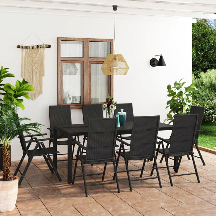 Set mobilier de grădină, 9 piese, negru - WALTI WALTI