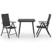 Set mobilier de grădină, 3 piese, negru - WALTI WALTI