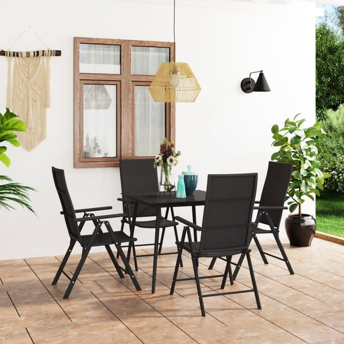 Set de masă pentru grădină, 5 piese, negru - WALTI WALTI