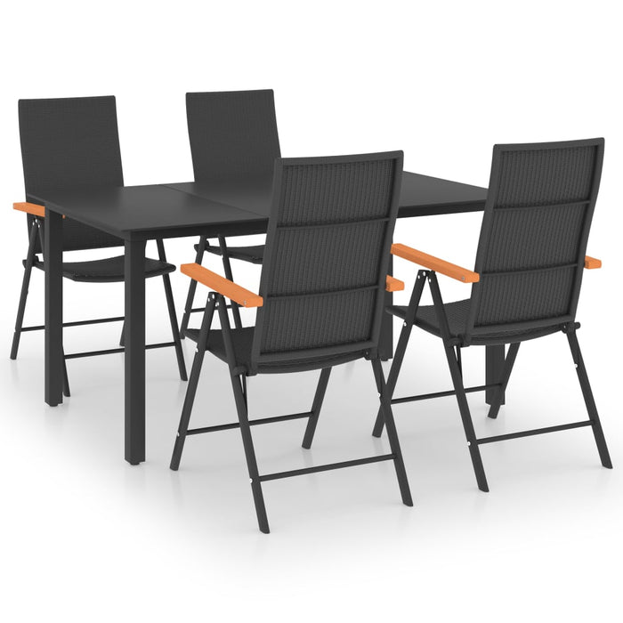 Set mobilier de grădină, 5 piese, negru și maro - WALTI WALTI