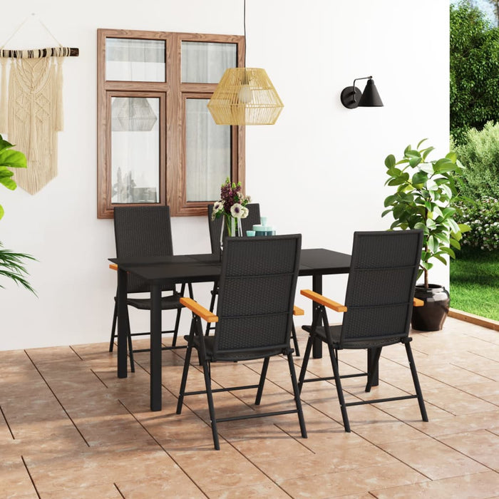 Set mobilier de grădină, 5 piese, negru și maro - WALTI WALTI