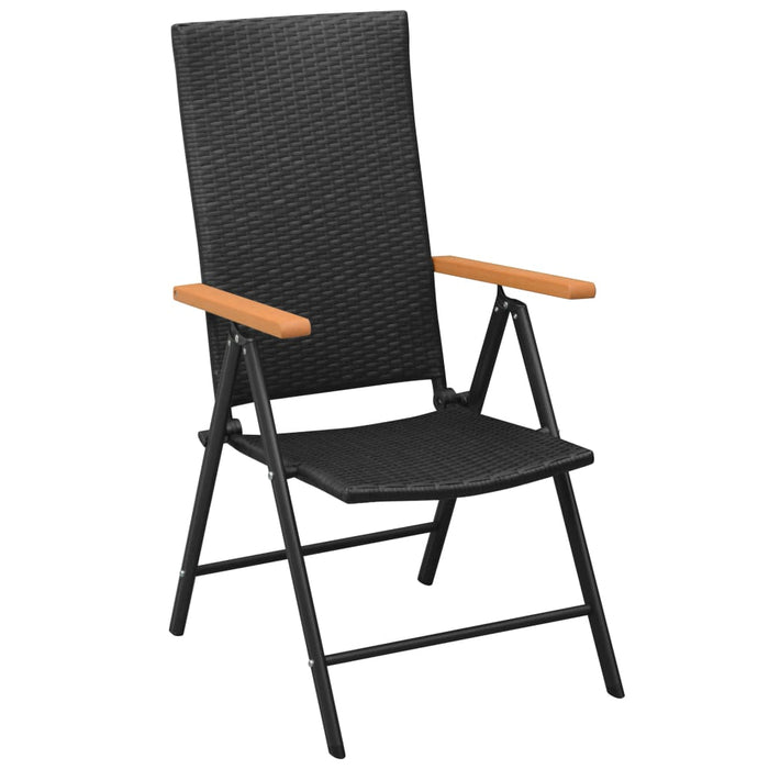 Set mobilier de grădină, 7 piese, negru și maro WALTI