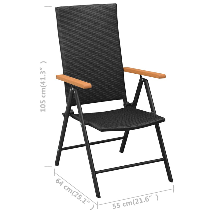 Set mobilier de grădină, 7 piese, negru și maro WALTI