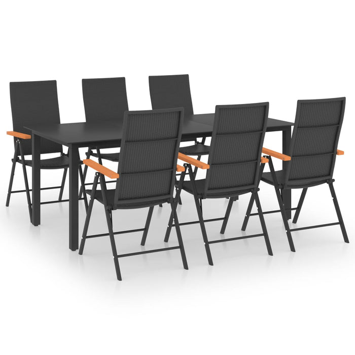 Set mobilier de grădină, 7 piese, negru și maro - WALTI WALTI