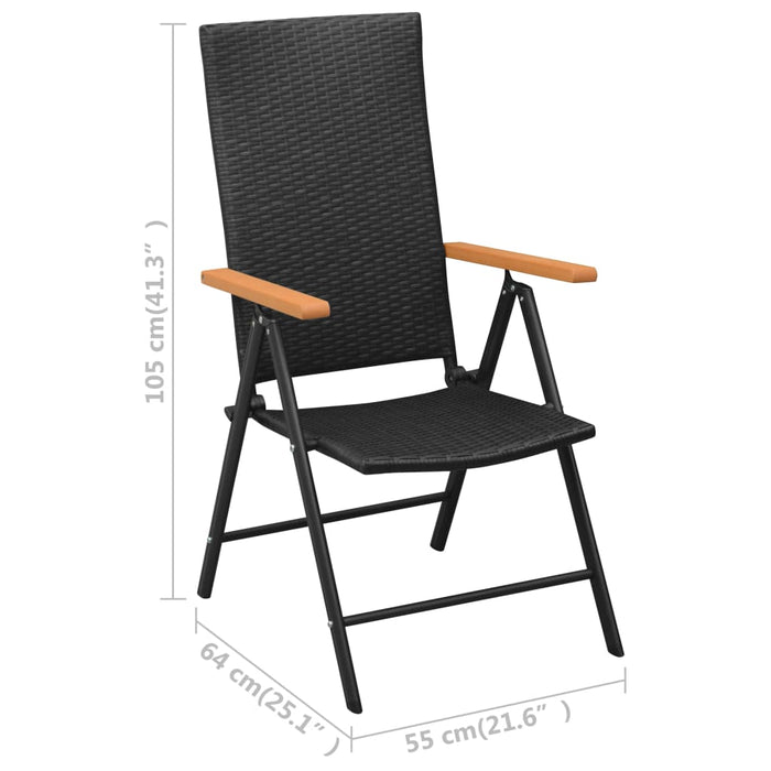 Set mobilier de grădină, 9 piese, negru și maro - WALTI WALTI