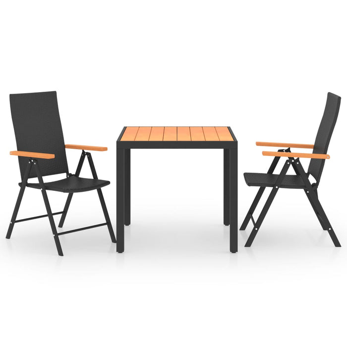 Set mobilier de grădină, 3 piese, negru și maro - WALTI WALTI