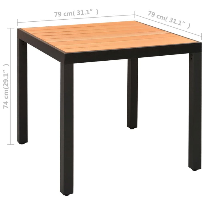 Set de masă pentru grădină, 5 piese, negru și maro - WALTI WALTI
