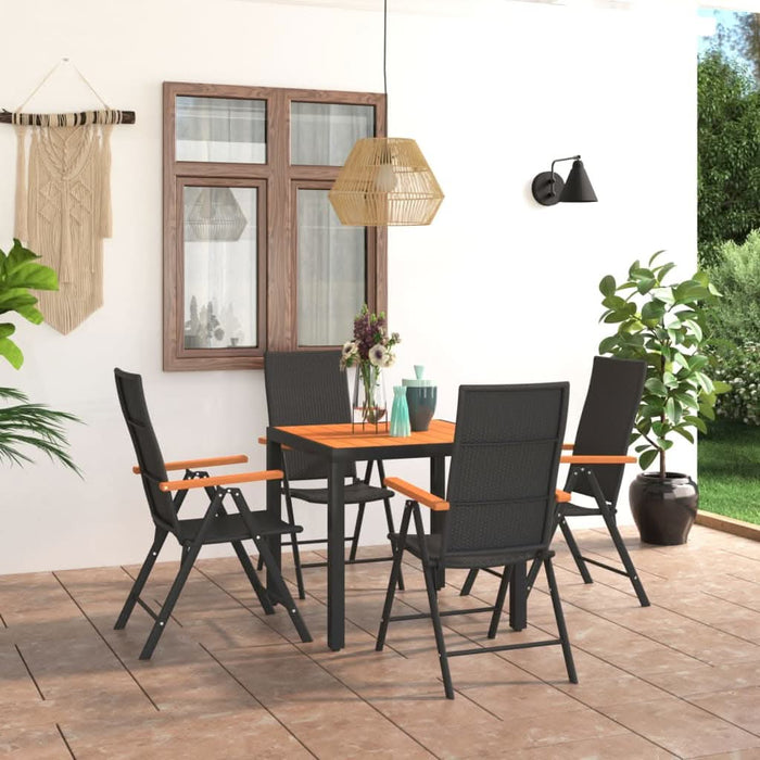 Set de masă pentru grădină, 5 piese, negru și maro - WALTI WALTI