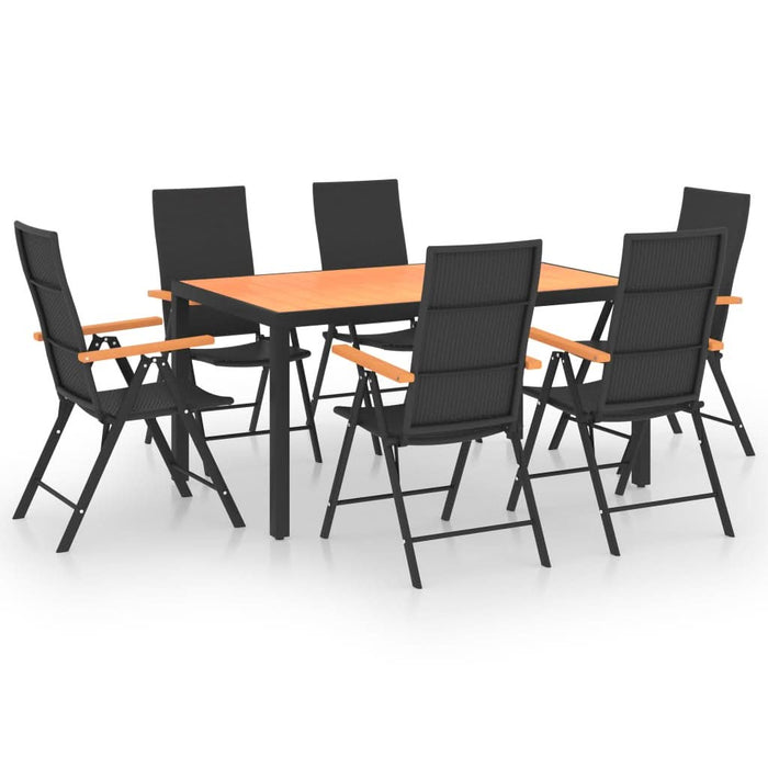 Set mobilier de grădină, 7 piese, negru și maro - WALTI WALTI