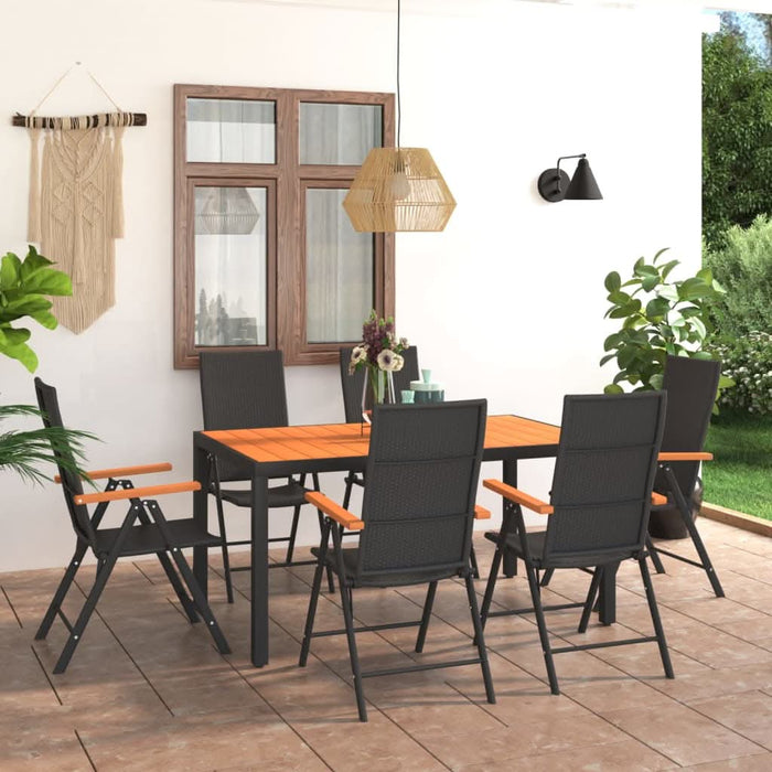 Set mobilier de grădină, 7 piese, negru și maro - WALTI WALTI