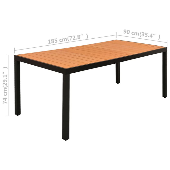 Set de masă pentru grădină, 7 piese, negru și maro - WALTI WALTI