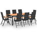 Set mobilier de grădină, 9 piese, negru și maro - WALTI WALTI