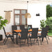Set mobilier de grădină, 9 piese, negru și maro - WALTI WALTI
