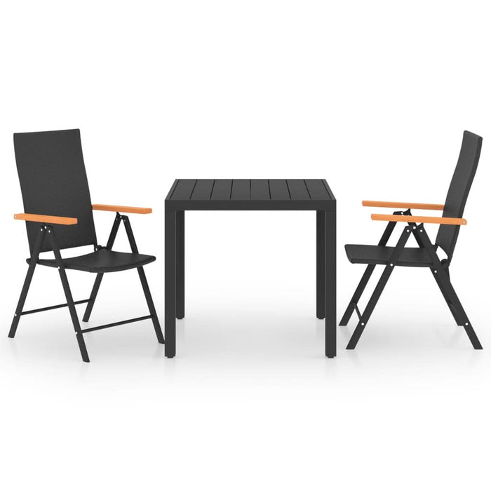 Set mobilier de grădină, 3 piese, negru și maro - WALTI WALTI