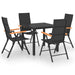 Set mobilier de grădină, 5 piese, negru și maro - WALTI WALTI