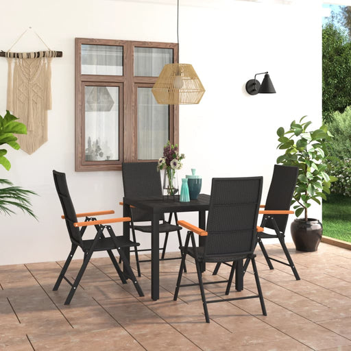 Set mobilier de grădină, 5 piese, negru și maro - WALTI WALTI