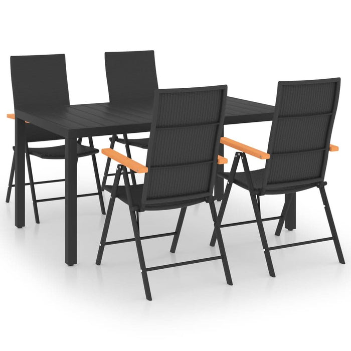 Set de masă pentru grădină, 5 piese, negru și maro - WALTI WALTI